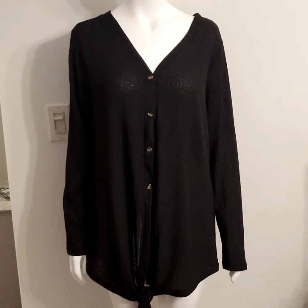 Light Knit Button Up Sweater - Picture 1 of 7